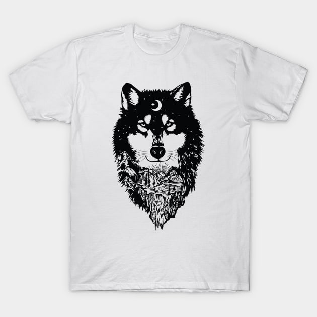 Wolf Mandala T-Shirt by Madelyn_Frere